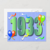 80e verjaardag 1933 Briefkaart (Voorkant / Achterkant)
