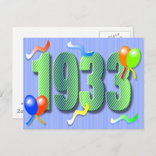 80e verjaardag 1933 Briefkaart (Voorkant / Achterkant)