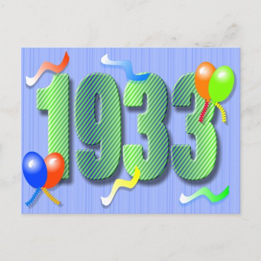 80e verjaardag 1933 Briefkaart (Voorkant)