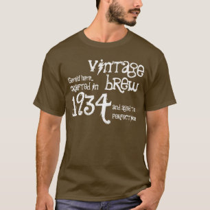 80e verjaardag 1934 of een jaar  bruin wit t-shirt