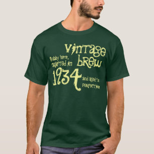 80e verjaardag 1934 of een jaar  groene crème t-shirt