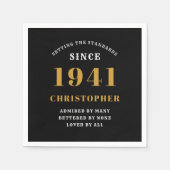 80e verjaardag 1941 zwart goud voor hem persoonlij servet (Voorkant)