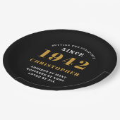 80e verjaardag 1942 Black Gold Love Personalized Papieren Bordje (Gekanteld)