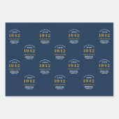 80e verjaardag 1942 Blue Gold voor hem op persoonl Inpakpapier Vel (Voorkant)