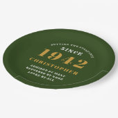 80e verjaardag 1942 Green Gold Love Personalized Papieren Bordje (Gekanteld)