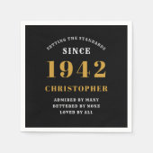 80e verjaardag 1942 zwart goud voor hem persoonlij servet (Voorkant)