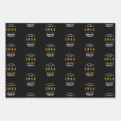 80e verjaardag 1944 Zwart Goud Chique Elegant Inpakpapier Vel (Voorkant 3)