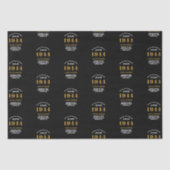 80e verjaardag 1944 Zwart Goud Chique Elegant Tissuepapier (Voorkant)