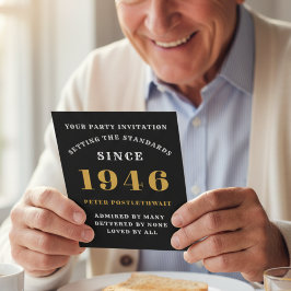 80e verjaardag 1946 Zwart goud gepersonaliseerd vo Kaart