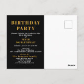 80e verjaardag 1946 Zwarte Goud Uitnodiging (Achterkant)