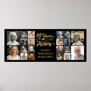 80e verjaardag 20 foto's 80 jaar in de maak poster