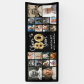 80e verjaardag 20 Photo Collage Proost op 80 jaar Spandoek (Verticaal)