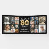 80e verjaardag 20 Photo Collage Proost op 80 jaar Spandoek (Horizontaal)