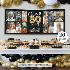80e verjaardag 20 Photo Collage Proost op 80 jaar Spandoek