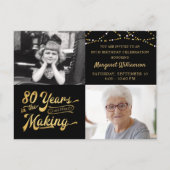 80e verjaardag 2 Foto's Retro Years in the Making Briefkaart (Voorkant)