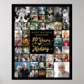 80e verjaardag 42 fotocollage JAREN IN DE MAAK Poster (Voorkant)