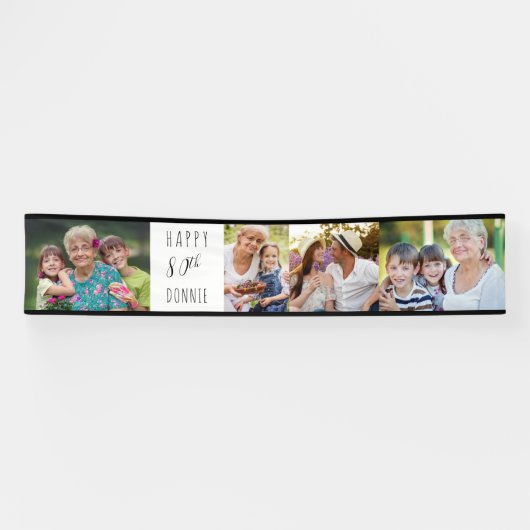 80e verjaardag 4 Fotogreep op maat Spandoek (Horizontaal)