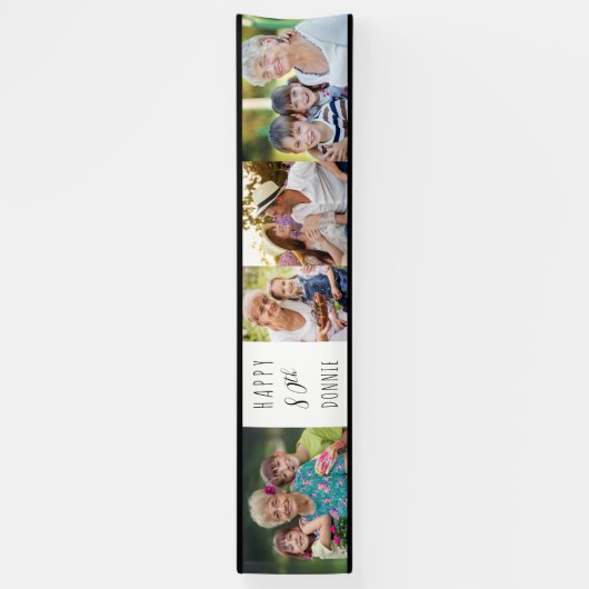 80e verjaardag 4 Fotogreep op maat Spandoek (Verticaal)