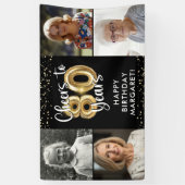 80e verjaardag 4 foto's Proost op 80 jaar Confetti Spandoek (Verticaal)