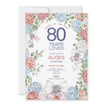 80e verjaardag, 4 juli rood wit en blauw bloemen