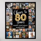 80e verjaardag 51 Photo Collage Hoera voor 80 jaar Poster (Voorkant)