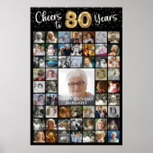 80e verjaardag 55 Photo Collage Hoera voor 80 jaar Poster (Voorkant)