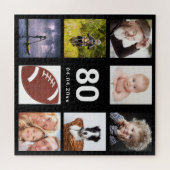 80e verjaardag 80 foto collage man man zwart legpuzzel (Horizontaal)