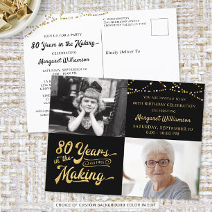 80e verjaardag 80 jaar in de maak 2 foto's briefkaart