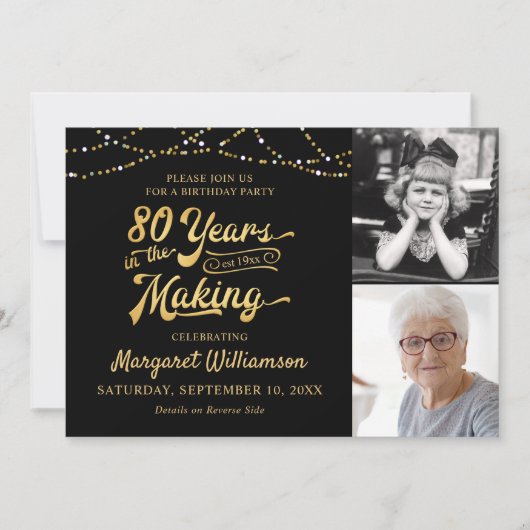 80e verjaardag 80 JAAR IN DE MAAK VAN ZWART GOUD Kaart (Voorkant)