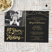 80e verjaardag 80 jaar in de 'MAKING Black & Gold' Kaart