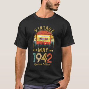 80e verjaardag 80 jaar oude Vintage mei 1942 Retro T-shirt