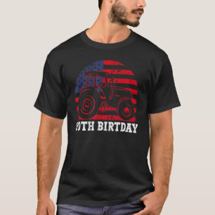 80e verjaardag 80 jaar US Flag Tractor Driver T-shirt