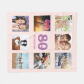 80e verjaardag aangepaste foto collage roos goudro fleece deken (Voorkant (Horizontaal))