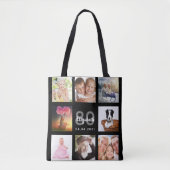 80e verjaardag aangepaste fotocollage zwarte vrouw tote bag (Voorkant)
