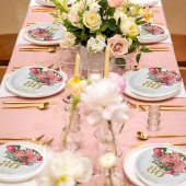 80e verjaardag Achtste Roos Elegant Papieren Bordje