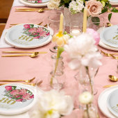 80e verjaardag Achtste Roos Elegant Papieren Bordje