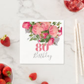 80e verjaardag Achtste Roos Elegant Servet (Insitu)