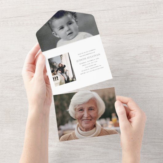 80e verjaardag all in one uitnodiging (Afscheurbaar)