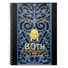 80e verjaardag Art Deco Custom Guest B Notitieboek