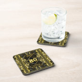 80e verjaardag Art Deco Gold Black Grote Gatsby Bier Onderzetter (Rechterzijde)