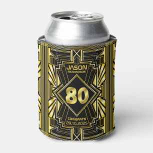80e verjaardag Art Deco Gold Black Grote Gatsby Blikjeskoeler