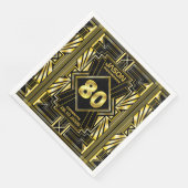 80e verjaardag Art Deco Gold Black Grote Gatsby Servet (Hoek)