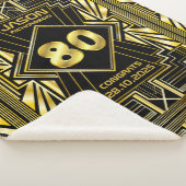 80e verjaardag Art Deco Gold Black Grote Gatsby Sherpa Deken (3/4)