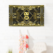 80e verjaardag Art Deco Gold Black Grote Gatsby Spandoek (Insitu)