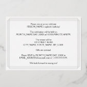 80e verjaardag — Art Deco look "80" + Naam Folie Uitnodiging (Achterkant)