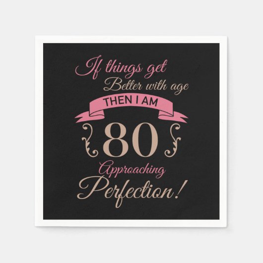 80e verjaardag beter met leeftijd servet (Voorkant)