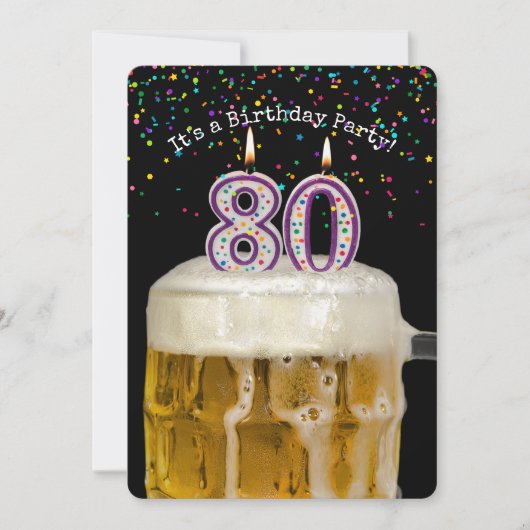 80e verjaardag Bierfeest Kaart (Voorkant)