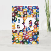 80e verjaardag biljartballen kaart (Voorkant)