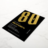 80e verjaardag Black Gold Foil uitnodigingen (Gedraaid)