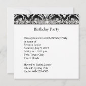 80e verjaardag Black White Damask Diamond Kaart (Achterkant)